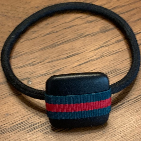 Hair Tie Black w/ Red & Green Stripe - Picture 6 of 7